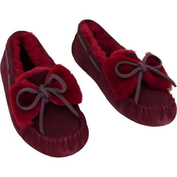 UGG Shoes - UGG Red Dakota Bow Moccasin Slipper Women’s 7 - Fast Shipping!
